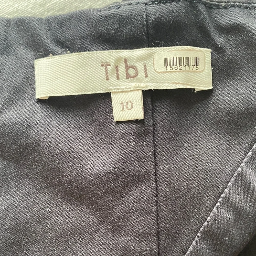 Tibi Stretch Cotton Navy Peplum Top Size 10 - Picture 2 of 5